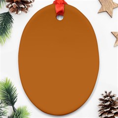 True Light Brown Color Ornament (oval) by SpinnyChairDesigns