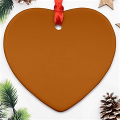 True Light Brown Color Heart Ornament (two Sides) by SpinnyChairDesigns