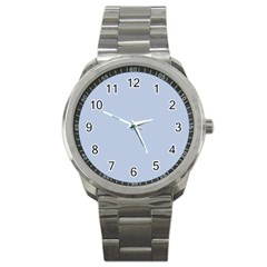 Light Steel Blue Color Sport Metal Watch by SpinnyChairDesigns