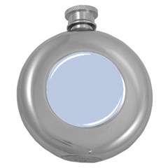 Light Steel Blue Color Round Hip Flask (5 Oz) by SpinnyChairDesigns