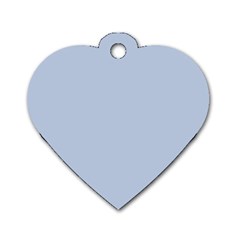 Light Steel Blue Color Dog Tag Heart (one Side) by SpinnyChairDesigns