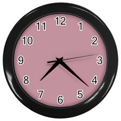 True Mauve Color Wall Clock (black) by SpinnyChairDesigns