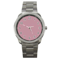 True Mauve Color Sport Metal Watch by SpinnyChairDesigns