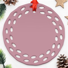 True Mauve Color Round Filigree Ornament (two Sides) by SpinnyChairDesigns