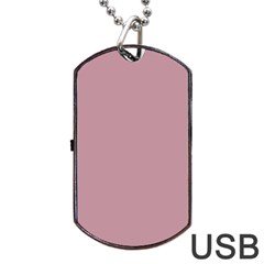 True Mauve Color Dog Tag Usb Flash (two Sides) by SpinnyChairDesigns