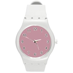 True Mauve Color Round Plastic Sport Watch (m) by SpinnyChairDesigns