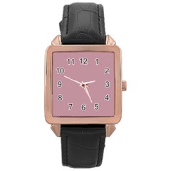 True Mauve Color Rose Gold Leather Watch  by SpinnyChairDesigns