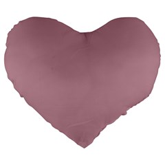 True Mauve Color Large 19  Premium Flano Heart Shape Cushions by SpinnyChairDesigns