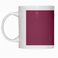 Dark Mauve Color White Mugs by SpinnyChairDesigns