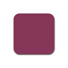 Dark Mauve Color Rubber Square Coaster (4 Pack)  by SpinnyChairDesigns