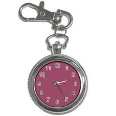 Dark Mauve Color Key Chain Watches by SpinnyChairDesigns