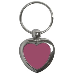 Dark Mauve Color Key Chain (heart) by SpinnyChairDesigns