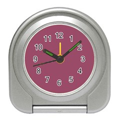 Dark Mauve Color Travel Alarm Clock by SpinnyChairDesigns