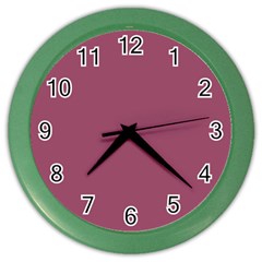 Dark Mauve Color Color Wall Clock by SpinnyChairDesigns