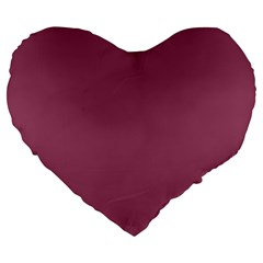 Dark Mauve Color Large 19  Premium Flano Heart Shape Cushions by SpinnyChairDesigns