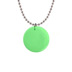 Mint Green Color 1  Button Necklace by SpinnyChairDesigns