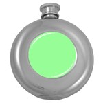 Mint Green Color Round Hip Flask (5 oz) Front