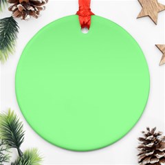 Mint Green Color Round Ornament (two Sides) by SpinnyChairDesigns