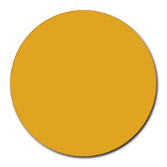 True Mustard Yellow Color Round Mousepads by SpinnyChairDesigns