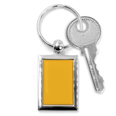 True Mustard Yellow Color Key Chain (rectangle) by SpinnyChairDesigns