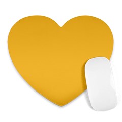 True Mustard Yellow Color Heart Mousepads by SpinnyChairDesigns