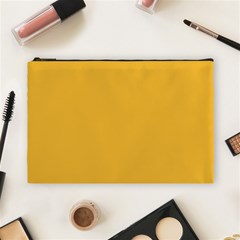 True Mustard Yellow Color Cosmetic Bag (large) by SpinnyChairDesigns