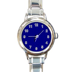 True Navy Blue Color Round Italian Charm Watch by SpinnyChairDesigns