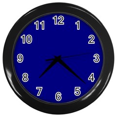 True Navy Blue Color Wall Clock (black) by SpinnyChairDesigns