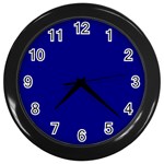 True Navy Blue Color Wall Clock (Black) Front