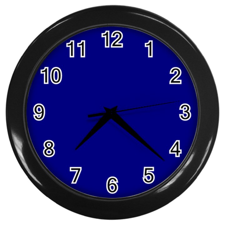 True Navy Blue Color Wall Clock (Black)