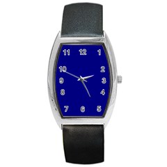 True Navy Blue Color Barrel Style Metal Watch by SpinnyChairDesigns