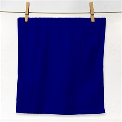 True Navy Blue Color Face Towel by SpinnyChairDesigns