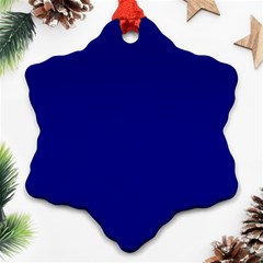 True Navy Blue Color Ornament (snowflake) by SpinnyChairDesigns