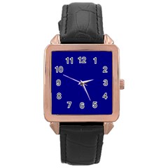 True Navy Blue Color Rose Gold Leather Watch  by SpinnyChairDesigns