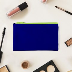 True Navy Blue Color Cosmetic Bag (xs) by SpinnyChairDesigns