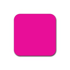 Neon Pink Color Rubber Coaster (square)  by SpinnyChairDesigns