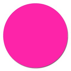 Neon Pink Color Magnet 5  (round) by SpinnyChairDesigns