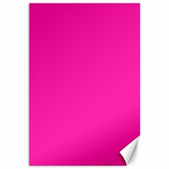 Neon Pink Color Canvas 12  X 18  by SpinnyChairDesigns