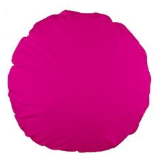 Neon Pink Color Large 18  Premium Round Cushions by SpinnyChairDesigns