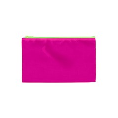 Neon Pink Color Cosmetic Bag (xs) by SpinnyChairDesigns