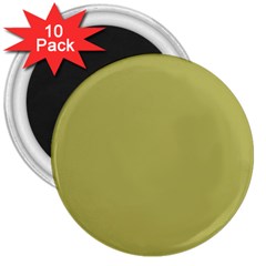 Olive Green Color 3  Magnets (10 Pack)  by SpinnyChairDesigns