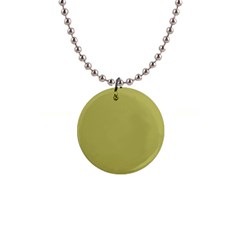 Olive Green Color 1  Button Necklace by SpinnyChairDesigns