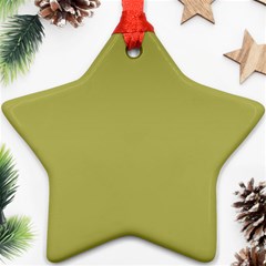 Olive Green Color Star Ornament (two Sides) by SpinnyChairDesigns