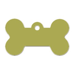 Olive Green Color Dog Tag Bone (one Side) by SpinnyChairDesigns