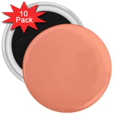 True Peach Color 3  Magnets (10 Pack)  by SpinnyChairDesigns