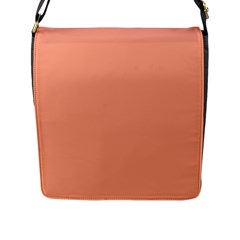 True Peach Color Flap Closure Messenger Bag (l) by SpinnyChairDesigns