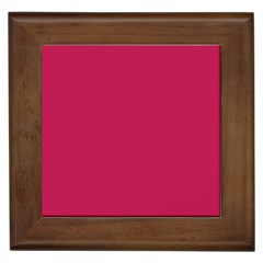 Rose Red Color Framed Tile by SpinnyChairDesigns