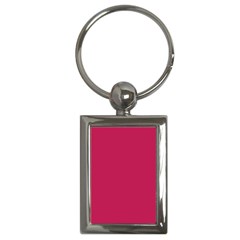 Rose Red Color Key Chain (rectangle) by SpinnyChairDesigns