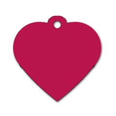 Rose Red Color Dog Tag Heart (one Side) by SpinnyChairDesigns