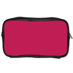 Rose Red Color Toiletries Bag (two Sides) by SpinnyChairDesigns